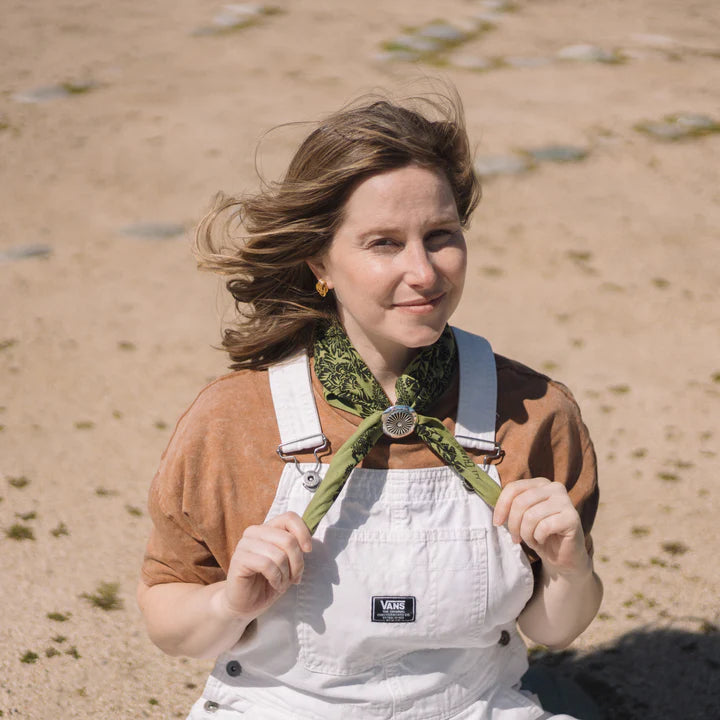 Natural Dye Silk Bandana in Grass Green, from Last Chance Textiles