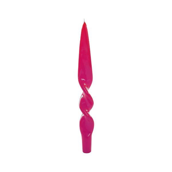 Set of 2 Spiral Candles in Fuchsia, from Graziani