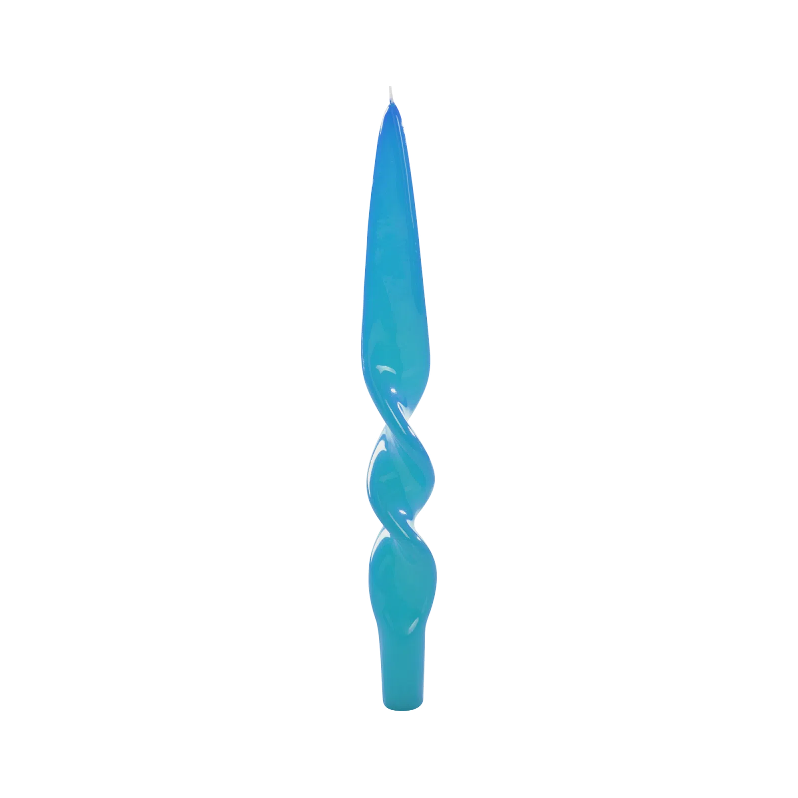 Set of 2 Spiral Candles in Turquoise, from Graziani