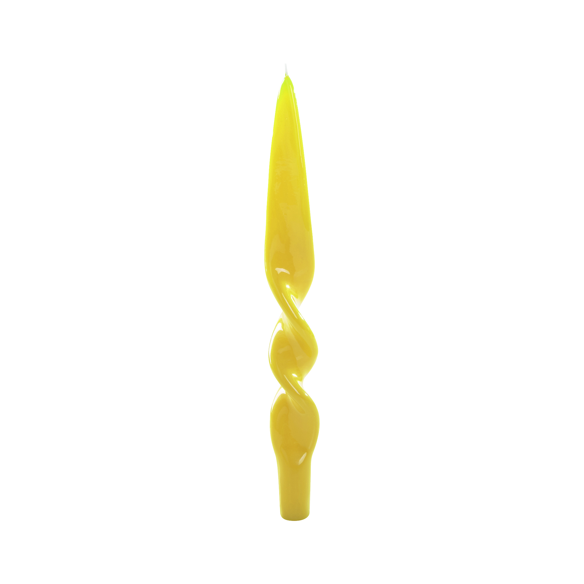 Set of 2 Spiral Candles in Yellow, from Graziani