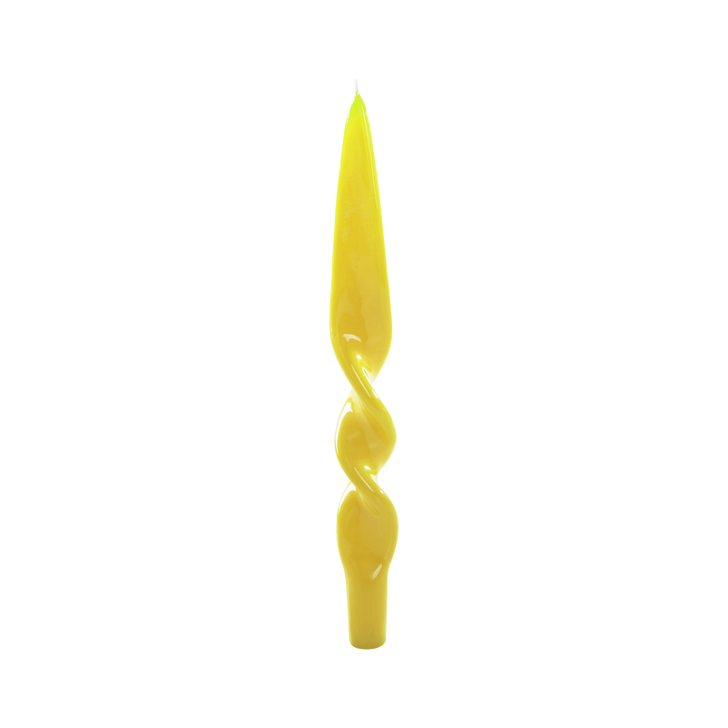 Set of 2 Spiral Candles in Yellow, from Graziani