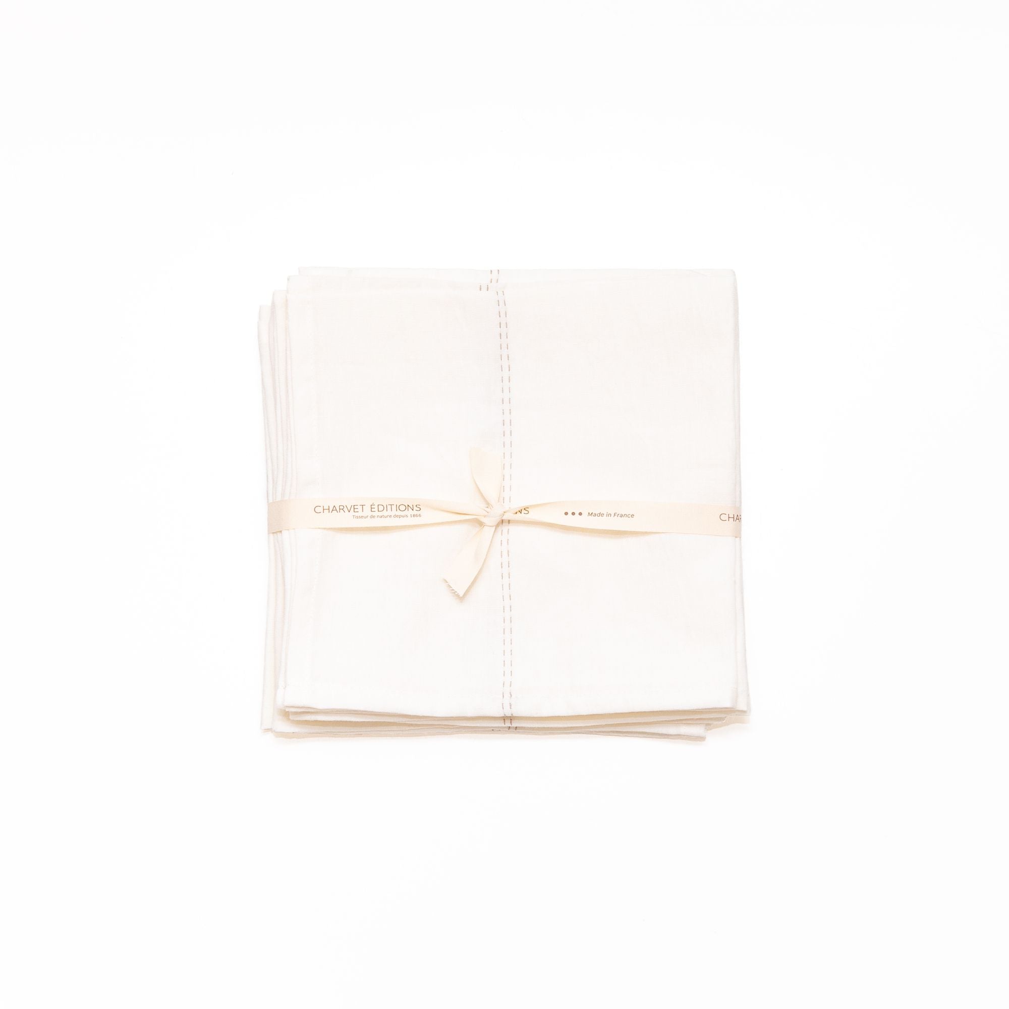 Rythmo Napkin in Ficelle, from Charvet Editions
