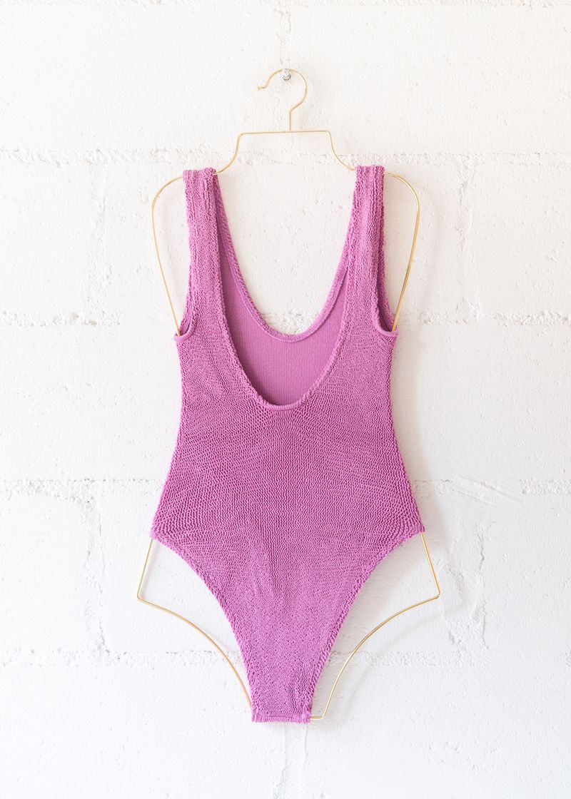 Marbella Scoop Neck One Piece in Cyclamen, from Love & Bikinis