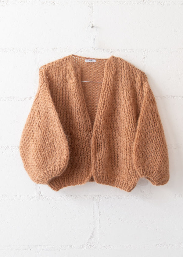 Mohair Bomber Cardigan in Camel, from Maiami