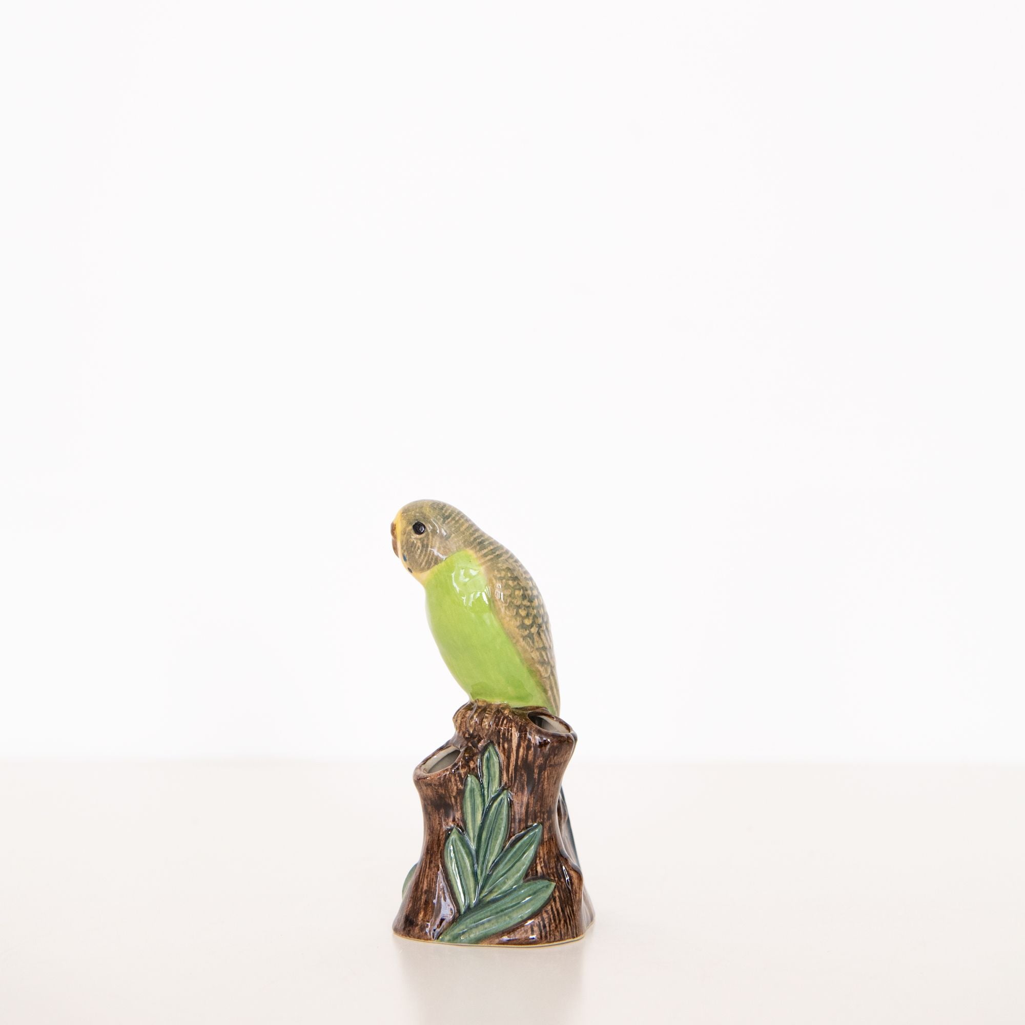 Budgerigar Vase in Green, from Quail Ceramics