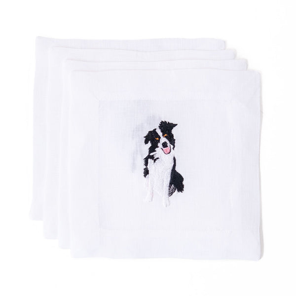 Border Collie Cocktail Napkins, from Lettermade