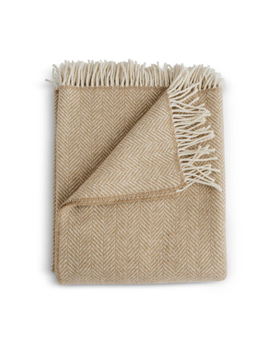 Herringbone with Cashmere Throw in Harvest, from Evangeline Linens