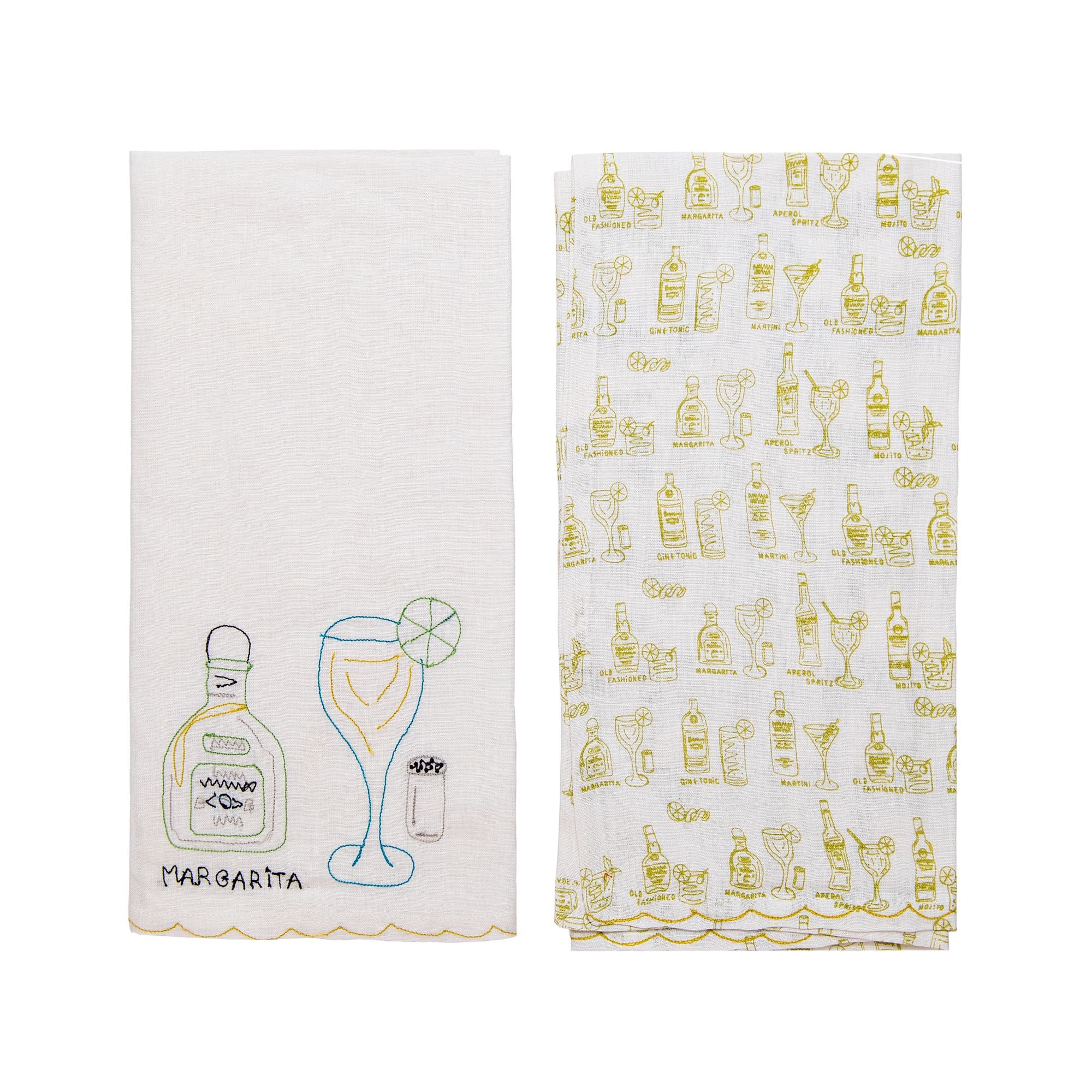 Set of 2 Margarita Linen Tea Towels, from Pomegranate