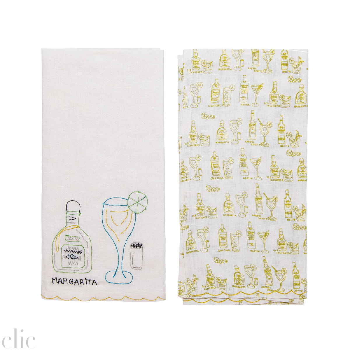 Set of 2 Margarita Linen Tea Towels