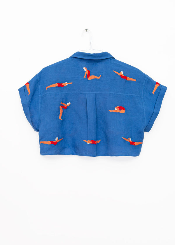 Swim Girls Bondi Shirt in Seren Blue, from Benaras by Citrus