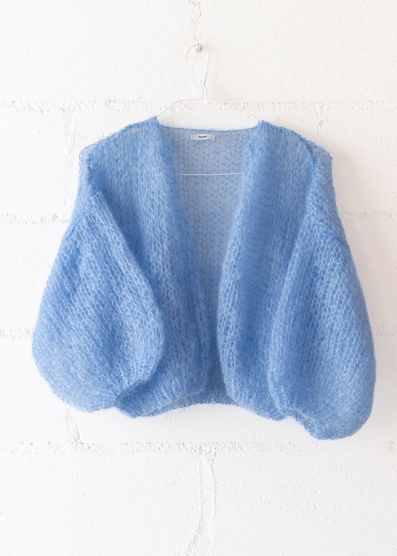 Mohair Light Bomber Cardigan in Soft Blue, from Maiami