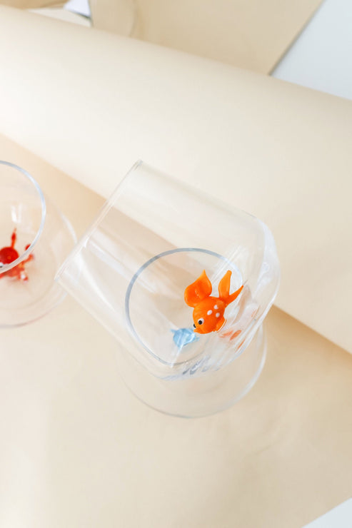 Orange Fish Drinking Glass