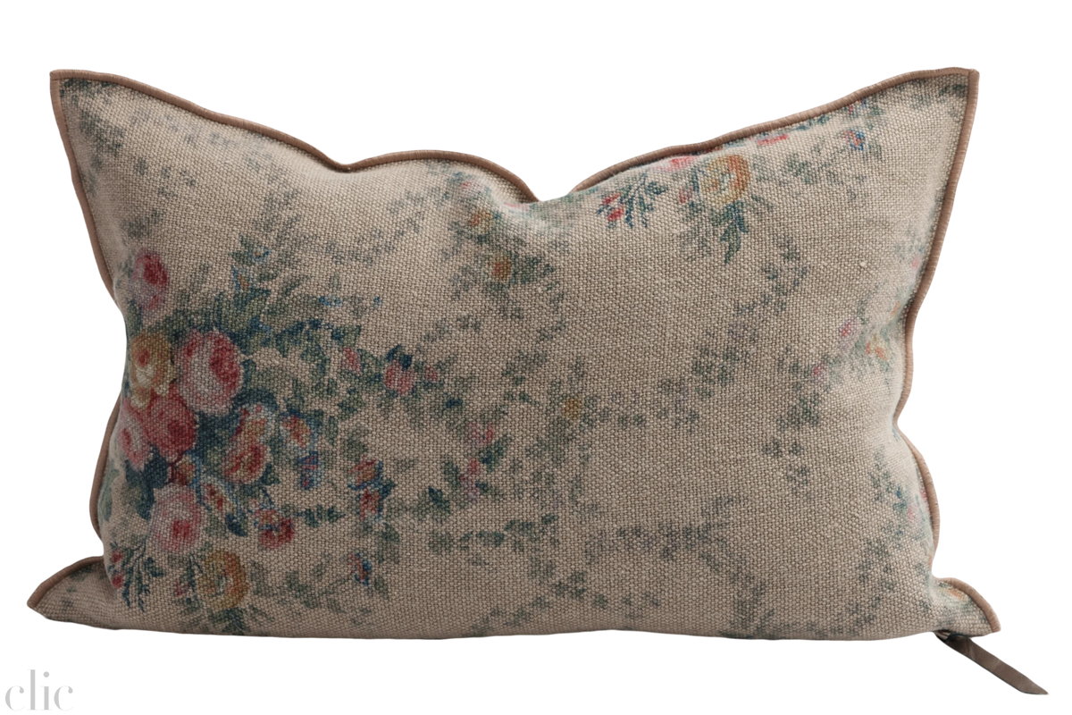 Wabi Sabi Pompadour Nude Pillow 16x24, from Maison de Vacances