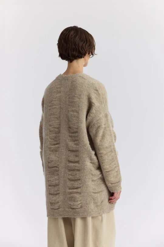 Waterfall Cardigan in Natural from Black Crane