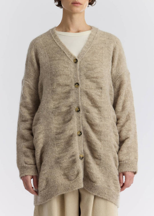 Waterfall Cardigan in Natural from Black Crane