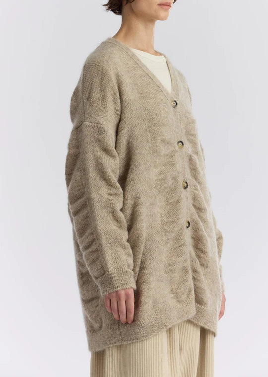 Waterfall Cardigan in Natural from Black Crane