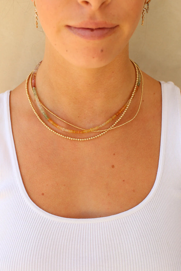 2 MM Signature Beaded Necklace in Gold, from Karen Lazar