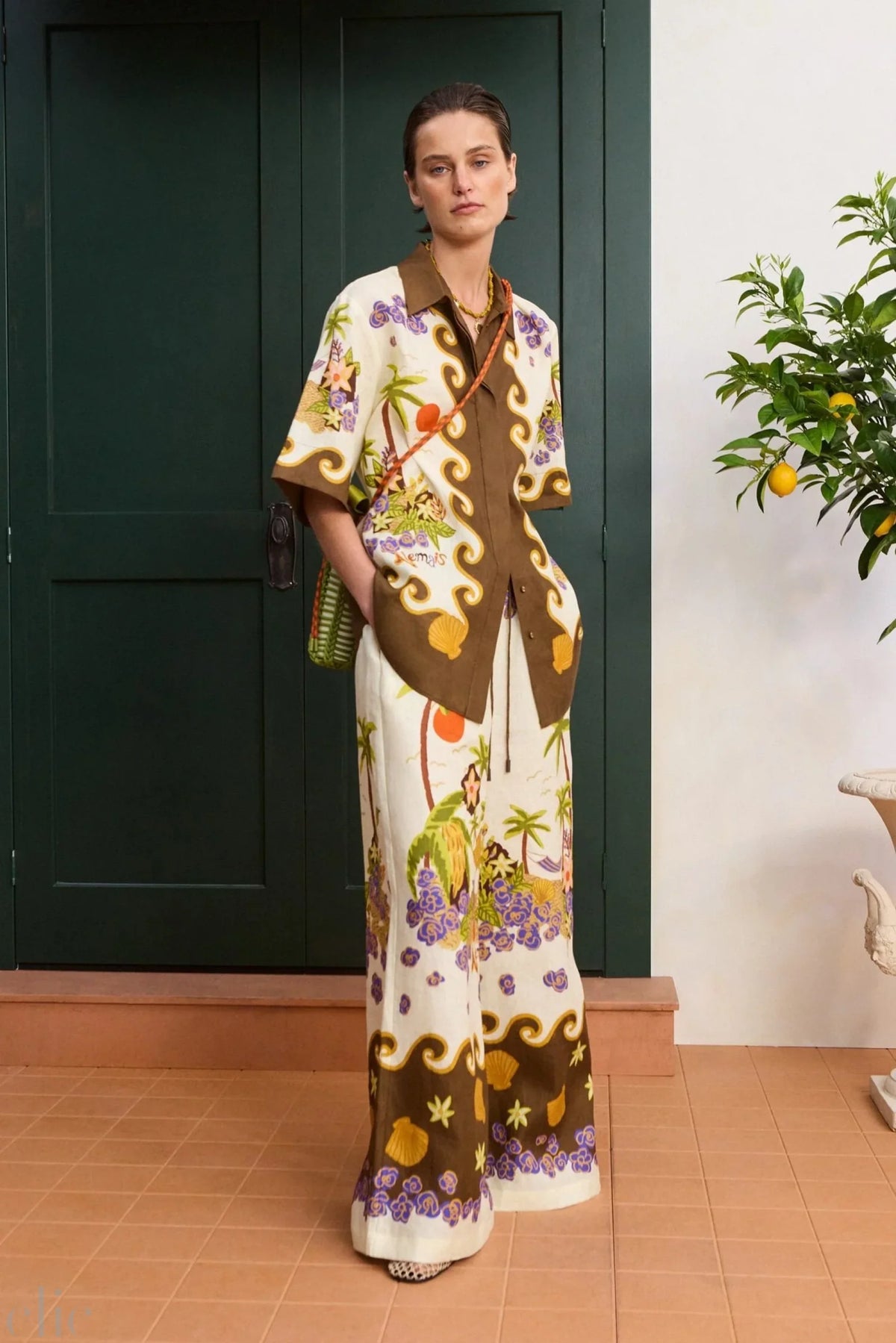 Island Cove Pant in Cream, from Alemais