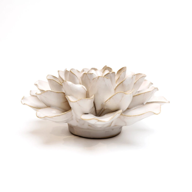 Coastal Ceramic Flower Wall Art in Ivory Water Lily, from Chive