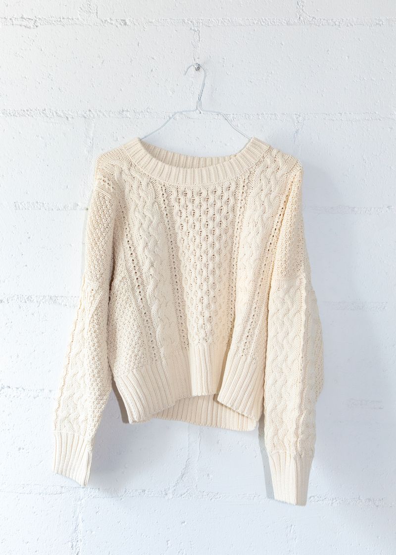 Fisherman Sweater in Natural, from Shaina Mote