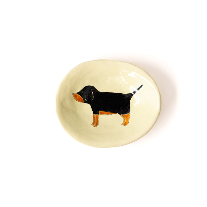 Small Oval Rottweiler Dish in Yellow, from Gemma Orkin Ceramics