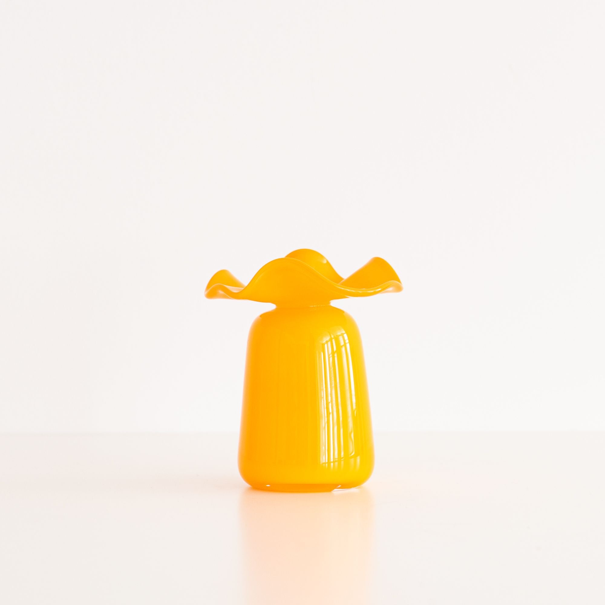Ruffle Bud Vase in Orange, from Terra Glassworks