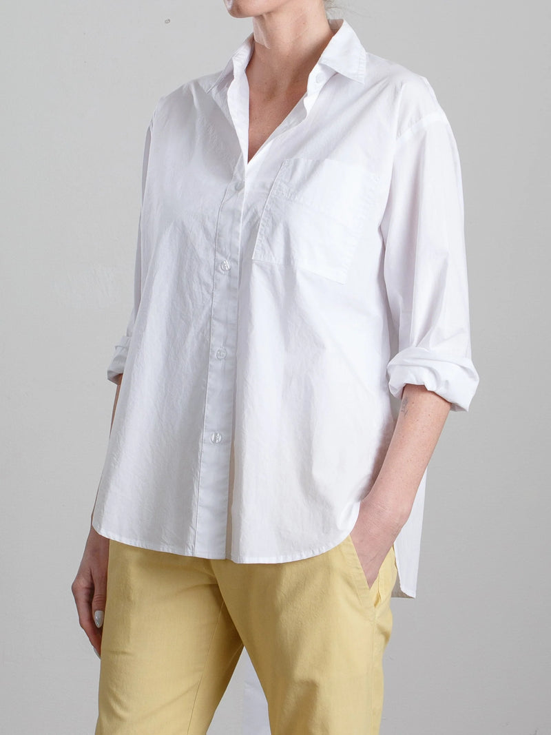 Jessie Shirt Italian Poplin in White, from Pharaoh