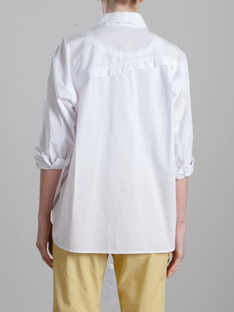 Jessie Shirt Italian Poplin in White, from Pharaoh