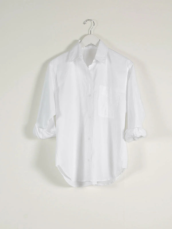 Jessie Shirt Italian Poplin in White, from Pharaoh