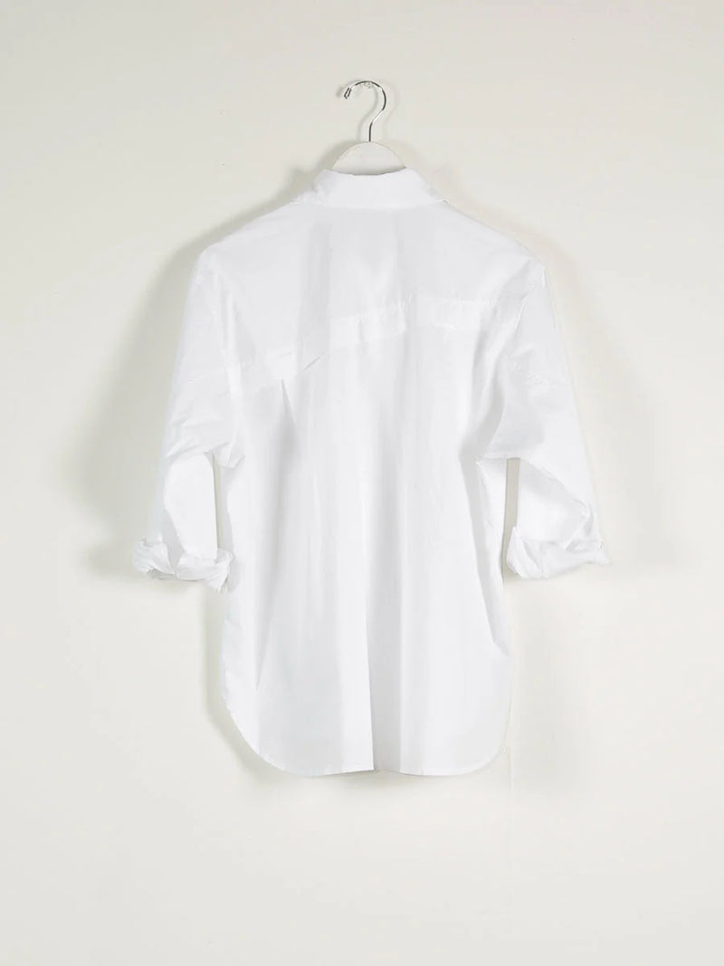 Jessie Shirt Italian Poplin in White, from Pharaoh