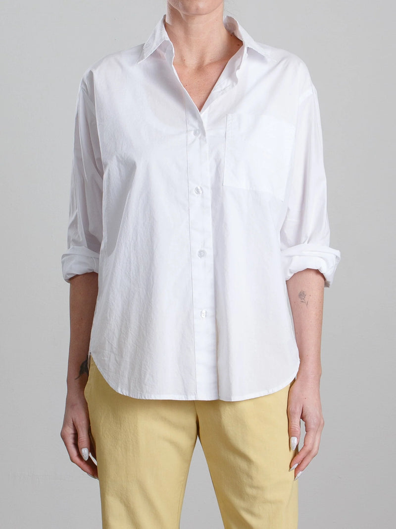 Jessie Shirt Italian Poplin in White, from Pharaoh