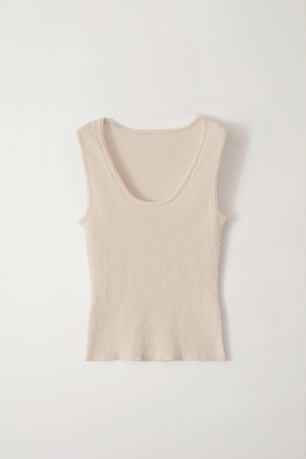 Jina U-neck Sleeveless Top in Ivory, from Nothing Written