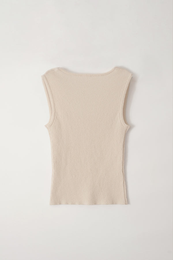 Jina U-neck Sleeveless Top in Ivory, from Nothing Written