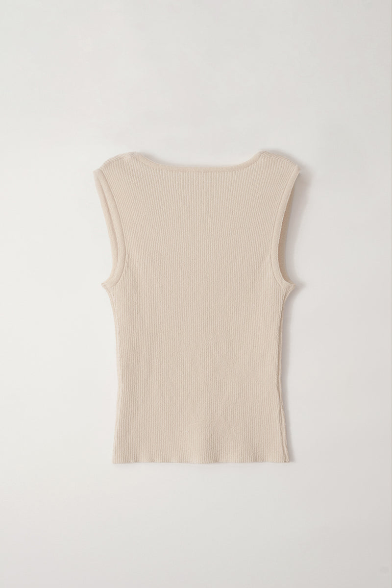 Jina U-neck Sleeveless Top in Ivory, from Nothing Written