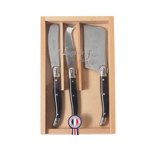 Laguiole Cheese Set in Platine Black, from Jean Neron