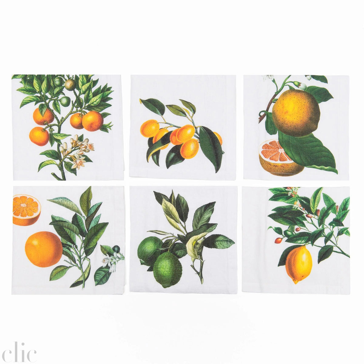 Set of 6 Citrus Napkins, from Linoroom