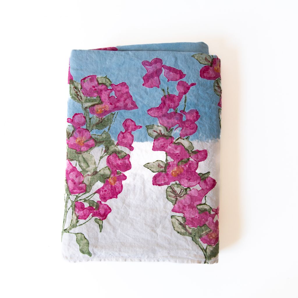 Linen Bougainvillea Tablecloth, from Bertozzi