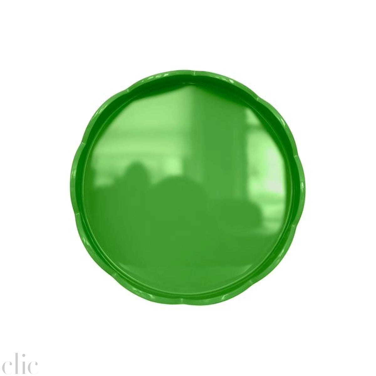 Round Scallop Tray in Leaf