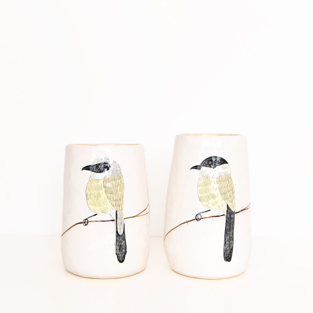 Medium Bird Vase in White, from Gemma Orkin