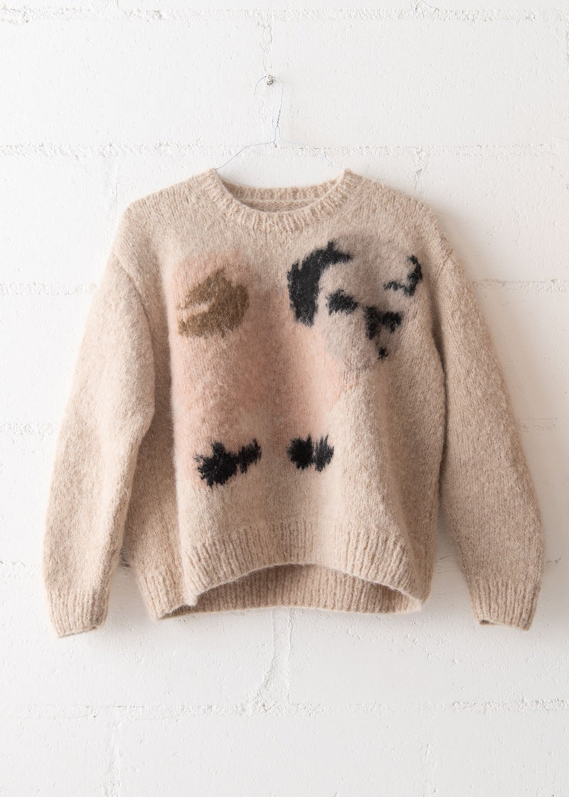 Pug and Goat Crewneck Sweater in Beige, from Wild Animals