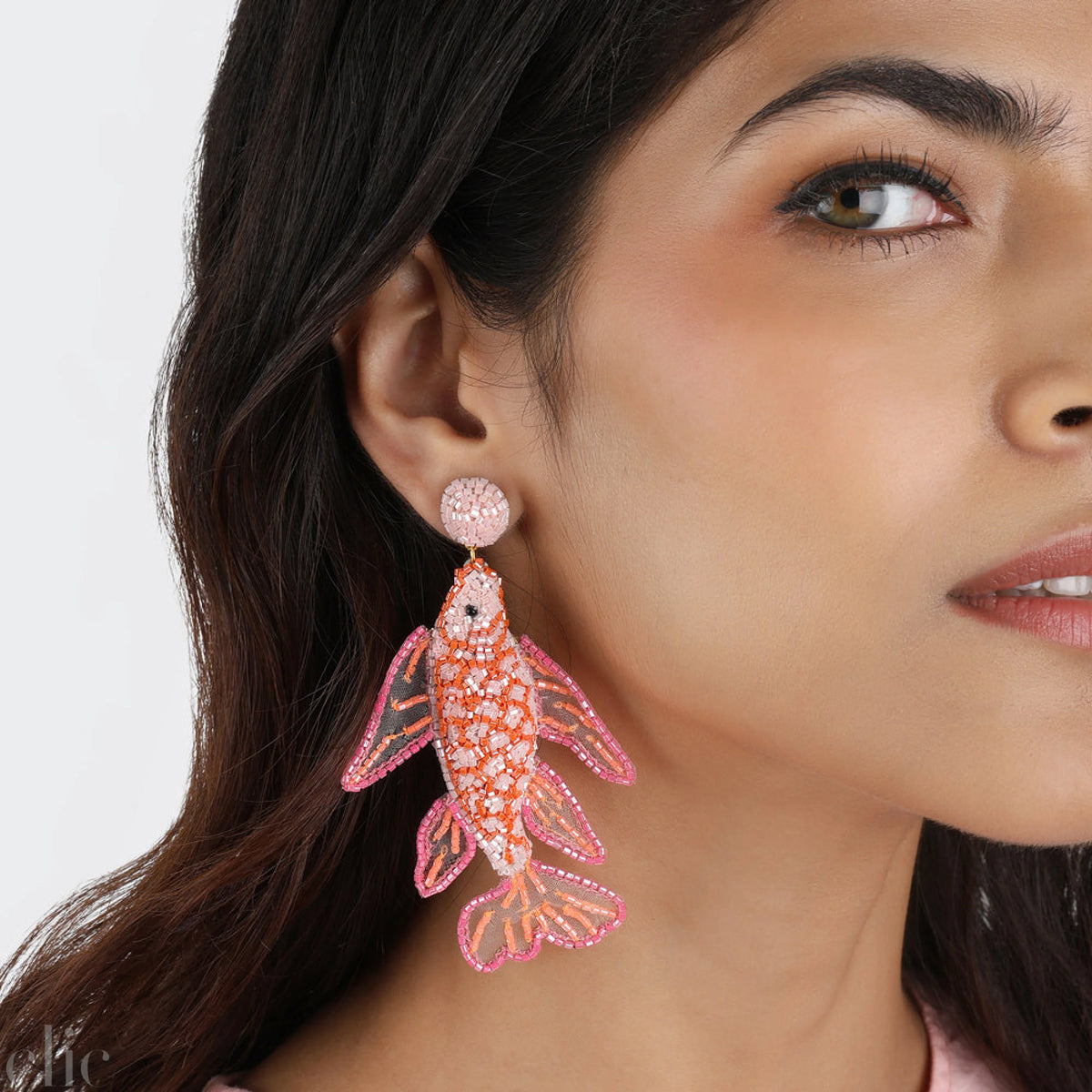 Koi Earrings in Pink, from Olivia Dar