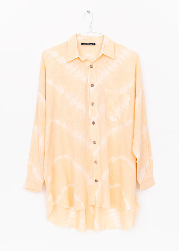 Mykonos Oversized Shirt in Tie Dye Powder Pink, from Maison Saint Julien