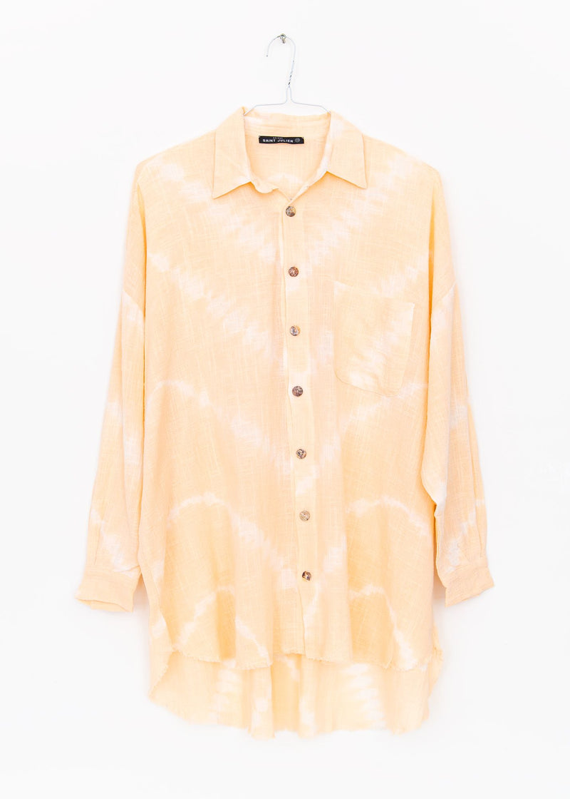 Mykonos Oversized Shirt in Tie Dye Powder Pink, from Maison Saint Julien