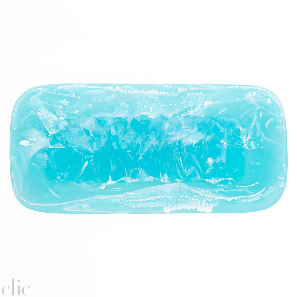 Classical Rectangular Platter in Aqua Swirl, from Nashi Home