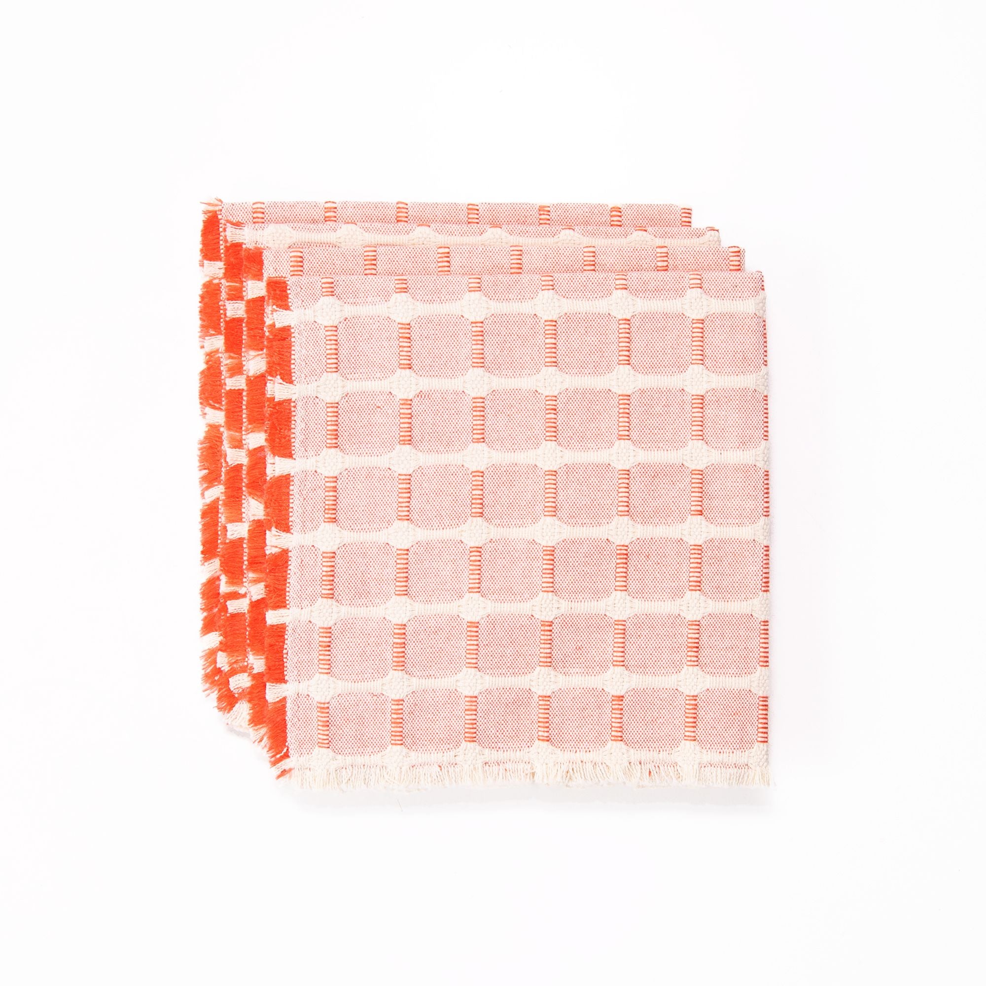 Set of 4 Hopsack Napkins in Coral, from Dove and Donkey