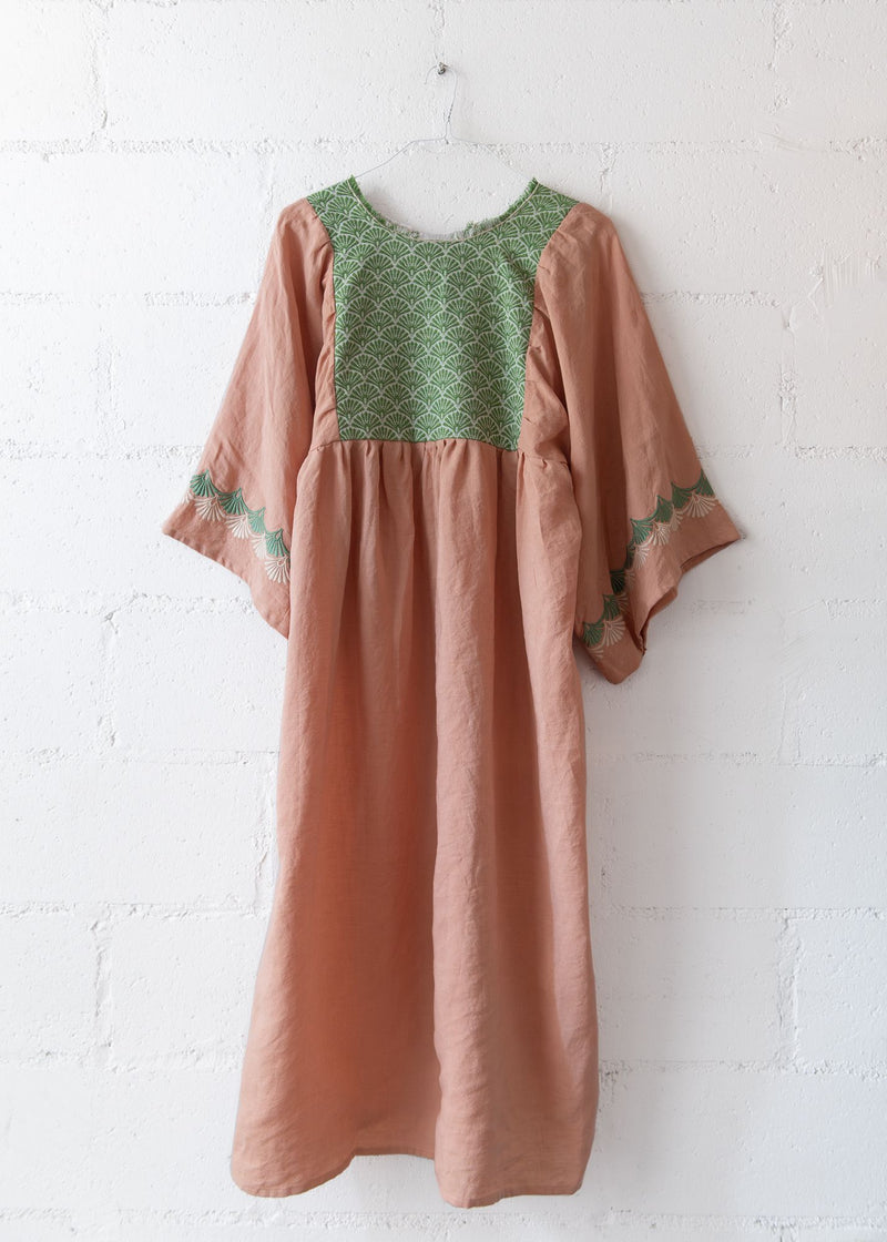 Levante Long Dress in Pink and Green, from Nina Leuca