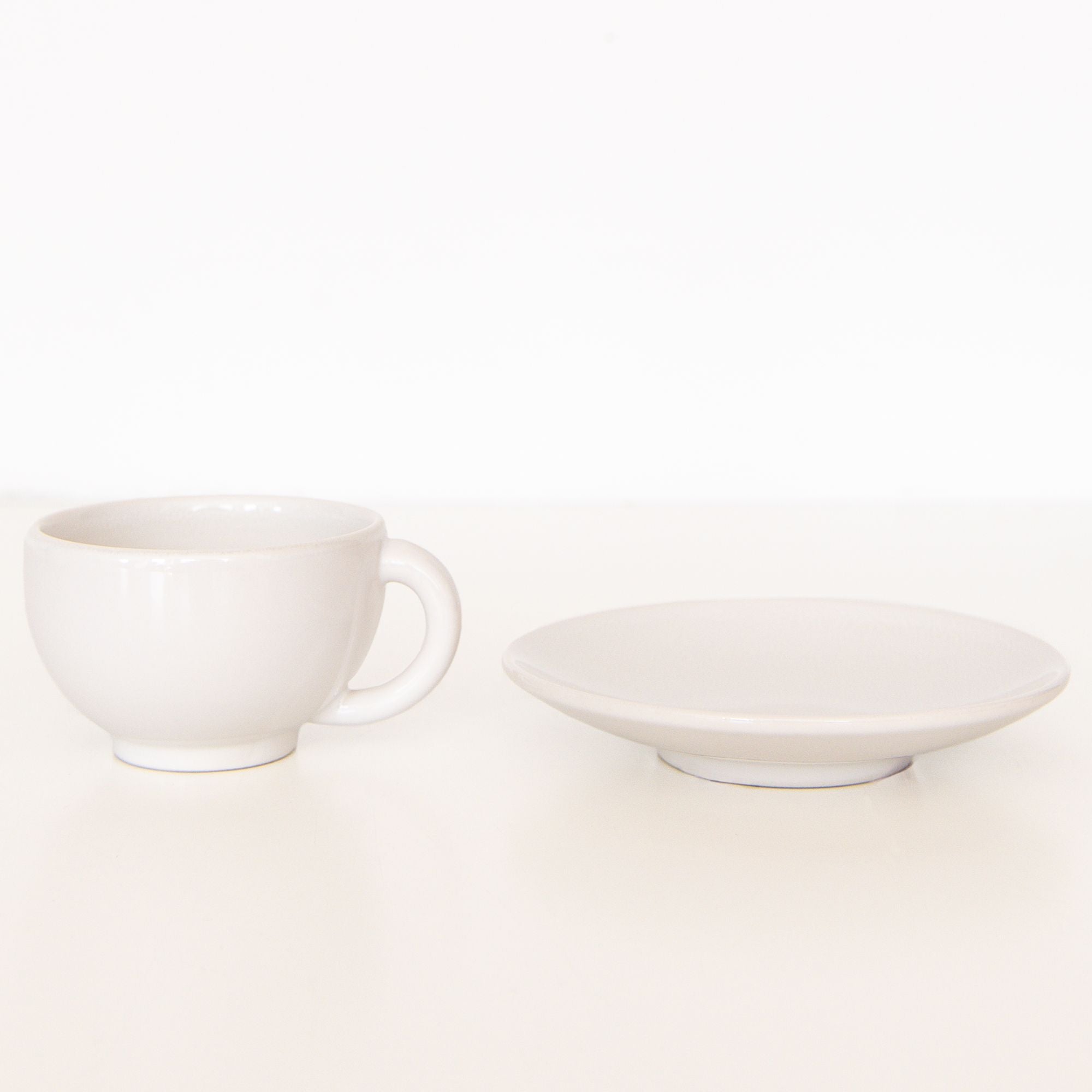 Tourron Cup and Saucer in Neige, from Jars