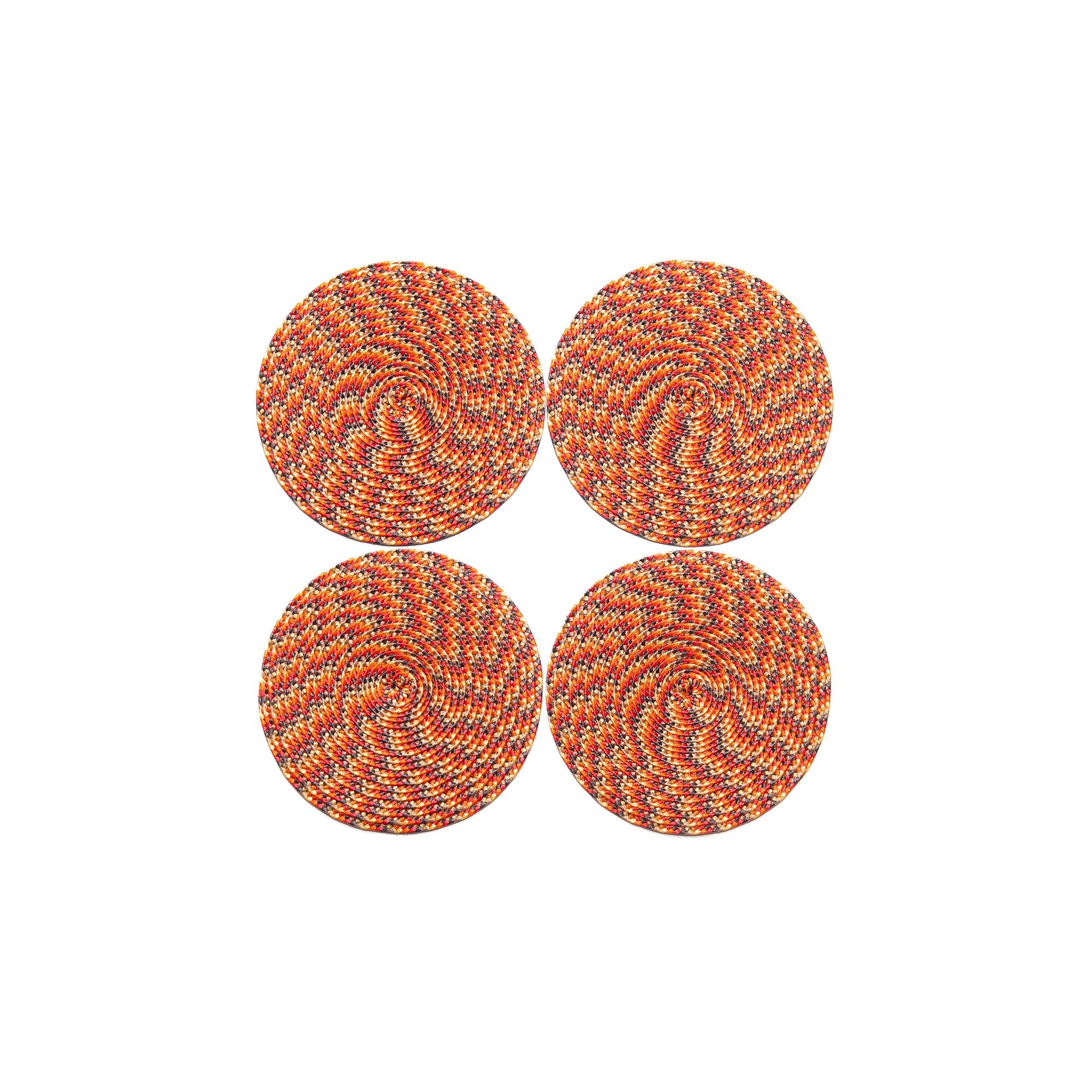 Ikat Coaster Set of 4 in Orange, from Deborah Rhodes