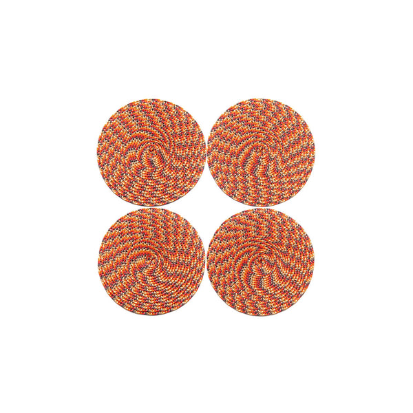 Ikat Coaster Set of 4 in Orange, from Deborah Rhodes