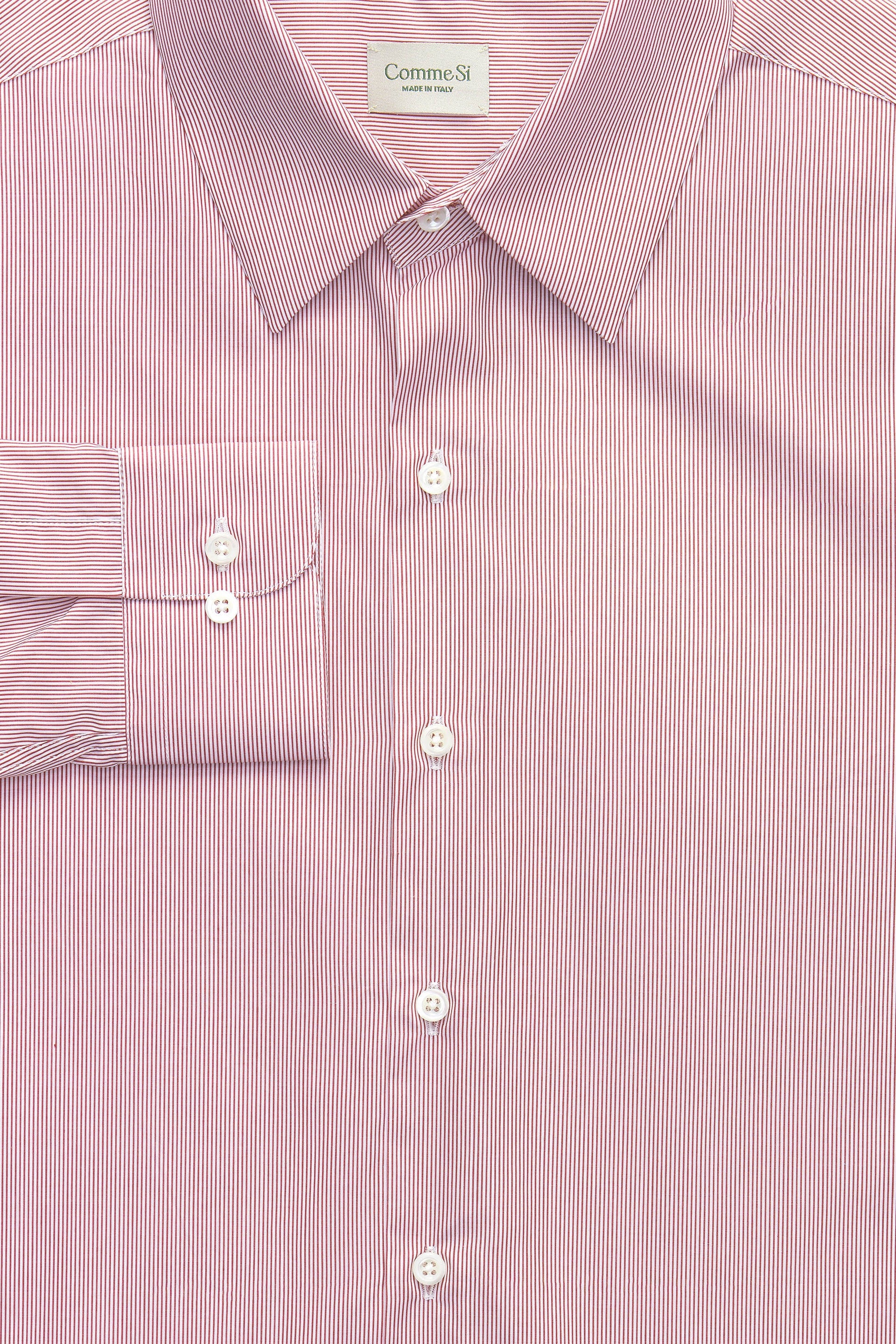 La Shirt Classica Poplin in Mulberry Pinstripe, from Comme Si